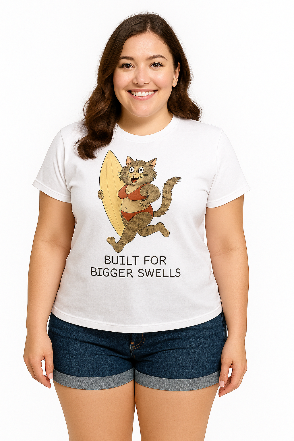 Built for Bigger Swells – Women’s Crewneck T-Shirt
