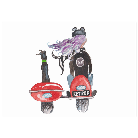 Classic Womens Crewneck T-shirt - Greyhound Sidecar