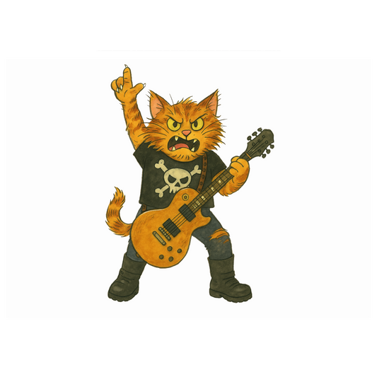 Rockstar Cat T-Shirt – Nine Lives of Destruction