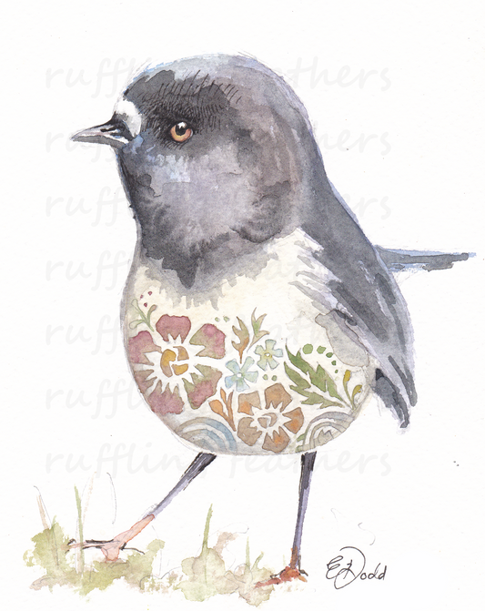 Christmas Card - Miromiro (NZ Tomtit)