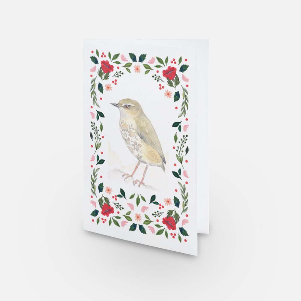 Christmas Card - Piwauwau (NZ Rock Wren)