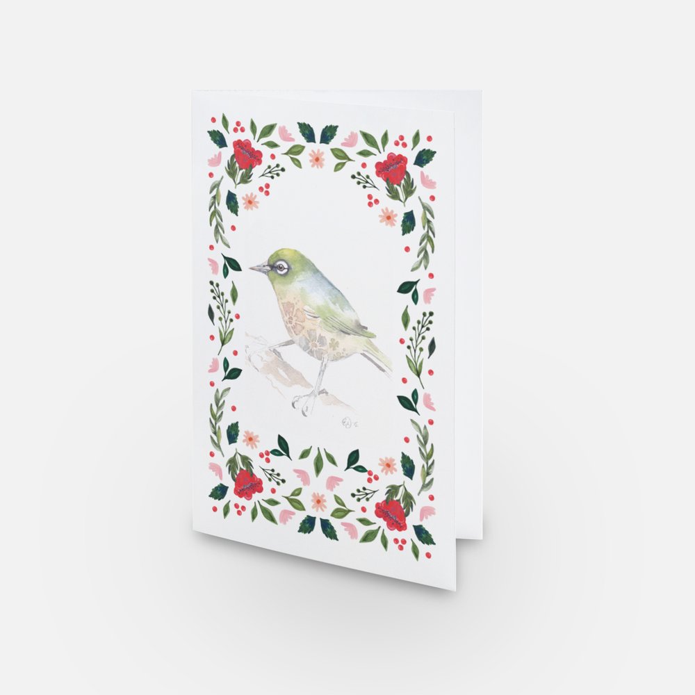 Christmas Card - Tauhou (NZ Waxeye)