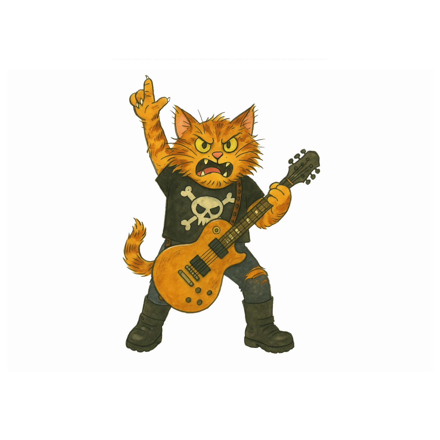 Rockstar Cat T-Shirt – Nine Lives of Destruction