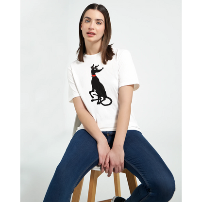 Model with Black Greyhound T-Shirt 