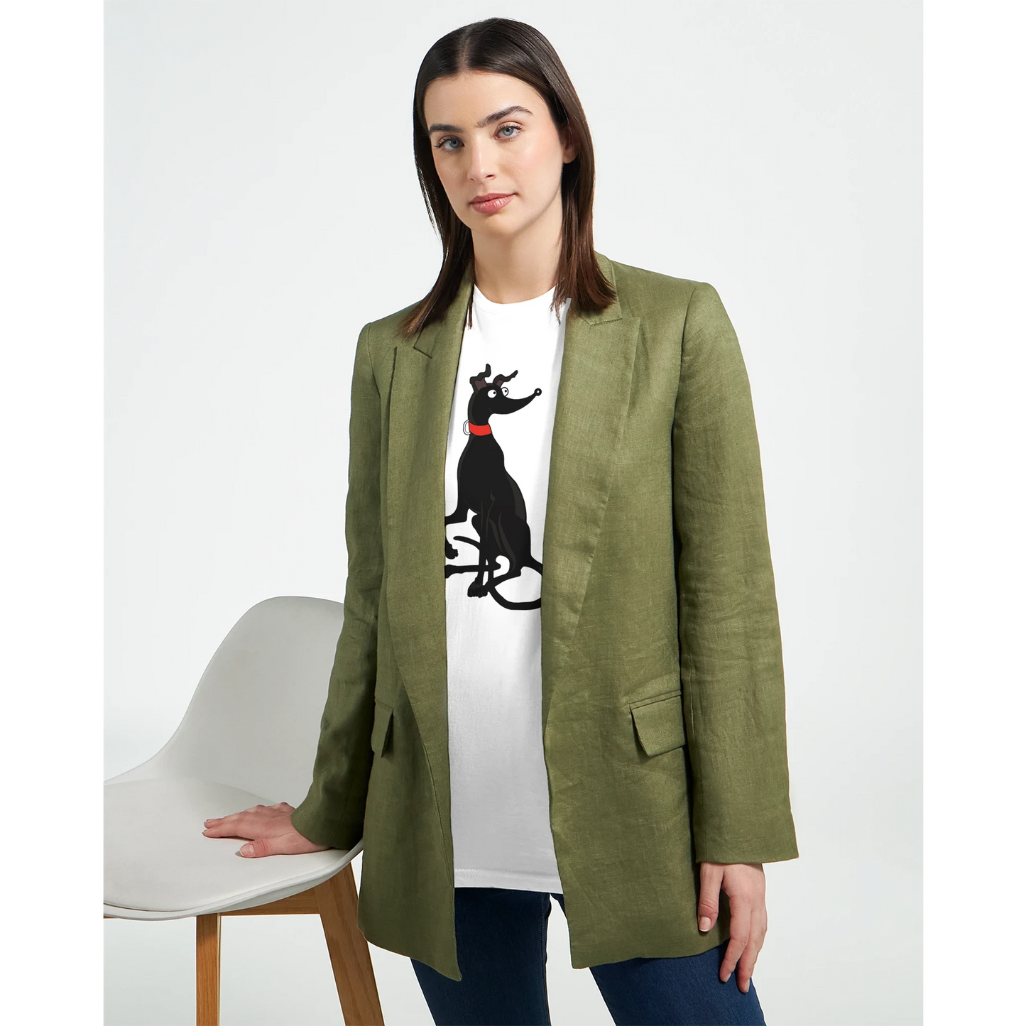 Model with Black Greyhound T-Shirt 