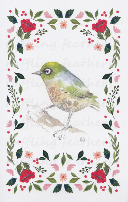 Christmas Card - Tauhou (NZ Waxeye)