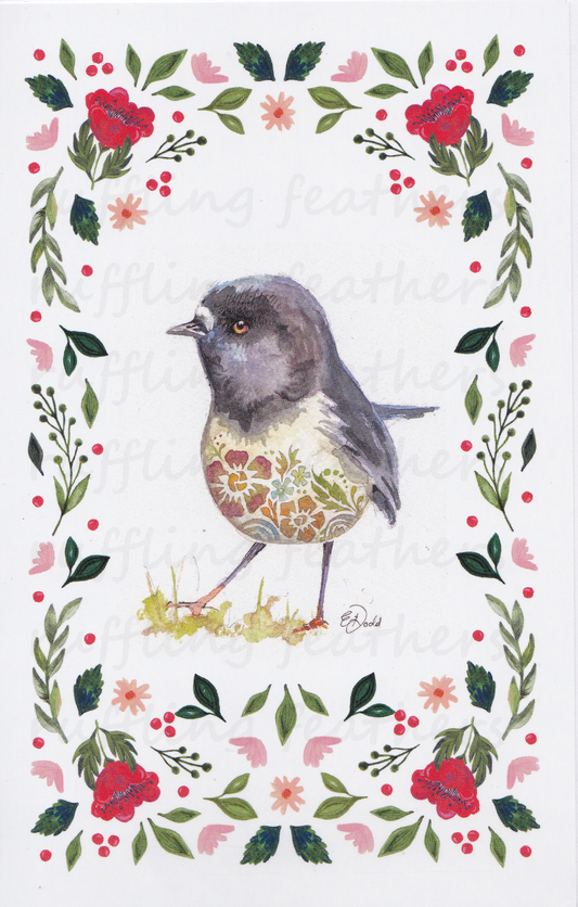 Christmas Card - Miromiro (NZ Tomtit)