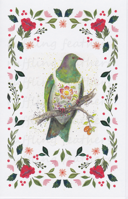 Christmas Card - Kereru (native wood pigeon)