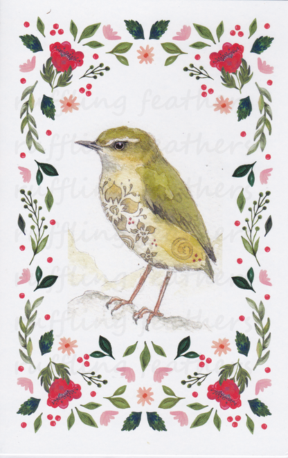 Christmas Card - Piwauwau (NZ Rock Wren)