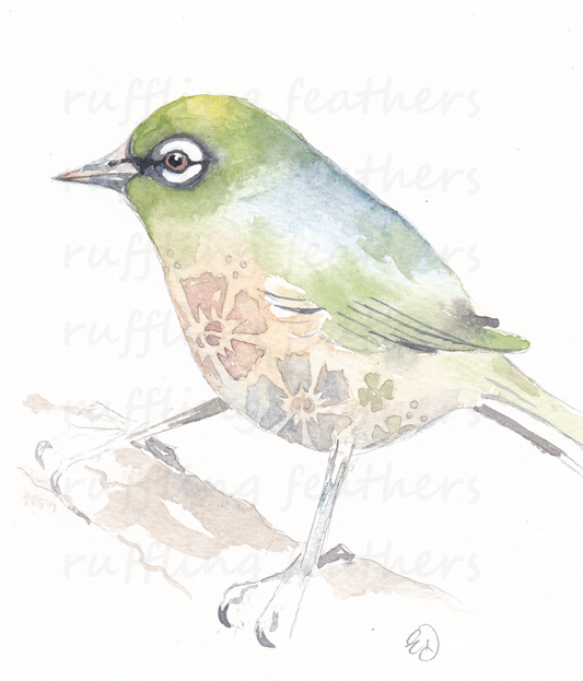 Christmas Card - Tauhou (NZ Waxeye)