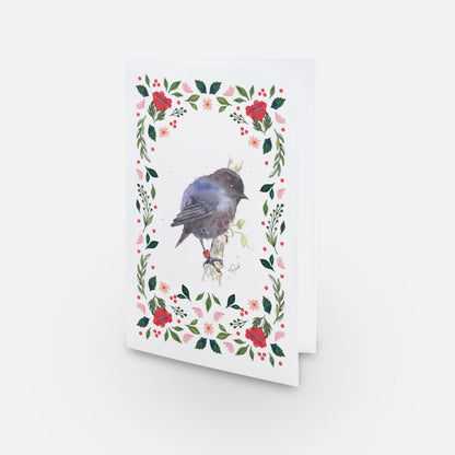 Christmas Card - Karure (NZ Black Robin)